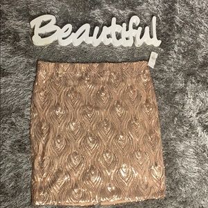 Rose gold sequins skirt